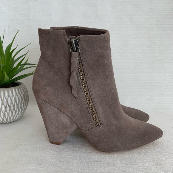Splendid Shoes - Splendid Neva Taupe Gray Suede Ankle Booties Women's 8.5